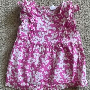 GAP Pink and White Floral Tank Top